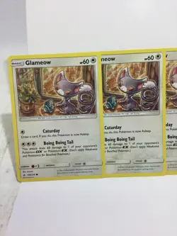 POKEMON 4X LOT GLAMEOW 159/214 COMMON CARD NM/MINT FRESH FROM PACK 2019 - Image 2