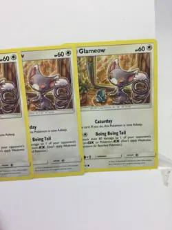 POKEMON 4X LOT GLAMEOW 159/214 COMMON CARD NM/MINT FRESH FROM PACK 2019 - Image 3