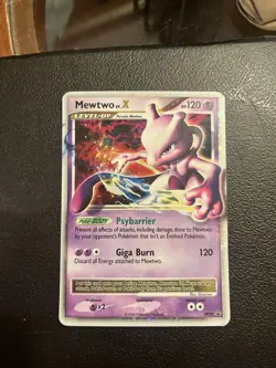 2008 Pokemon TCG Mewtwo LV.X Black Star Promotional Holo Card DP28 - Image 1