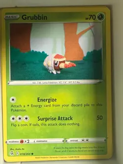 Grubbin 018/264 Common Fusion Strike Pokemon Near Mint - Image 1