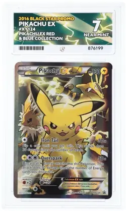 2016 Pokemon XY Black Star Promo Pikachu EX Holo XY124 ACE Grading 7 - Image 2