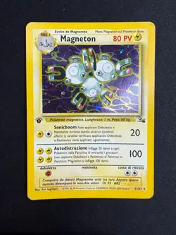 Pokemon Magneton 11/62 Fossil Rara Holo Prima Edizione Wizards ITA Carte Vintage - Image 1