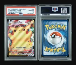 2021 POKEMON SWSH BLACK STAR PROMO PIKACHU VMAX BOX FULL ART/PIKACHU VMAX PSA 10 - Image 3