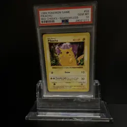 1999 POKEMON BASE SET SHADOWLESS RED CHEEKS-#58 PIKACHU PSA 10 - Image 2