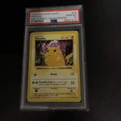 1999 POKEMON BASE SET SHADOWLESS RED CHEEKS-#58 PIKACHU PSA 10 - Image 5