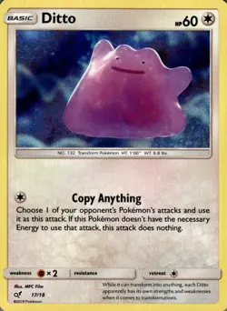Ditto 17/18 Ultra Rare Detective Pikachu Pokemon Holo Near Mint - Image 1