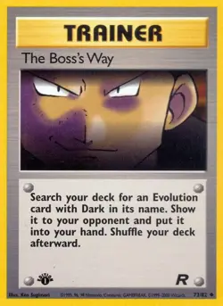 The Boss's Way Team Rocket Uncommon NM Pokemon 73/82 1st Edition - Image 1