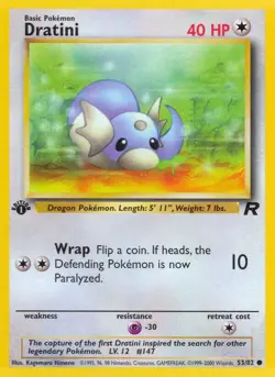 Dratini Team Rocket Common NM Pokemon 53/82 1st Edition - Image 1