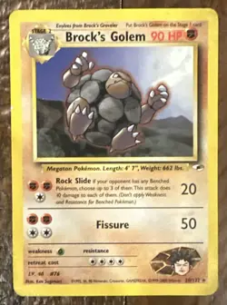 Pokemon Gym Heroes Rare Brock's Golem 20/132 - Near Mint (NM) - Image 1