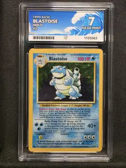 Vintage Pokemon TCG - Base Set - Unlimited Blastoise 002/102 Holo - GRADED ACE 7 - Image 1