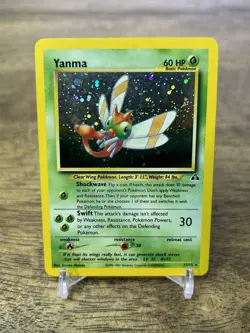Pokemon TCG Card English Unlimited Neo Discovery Yanma 17/75 Holo Rare LP - Image 1