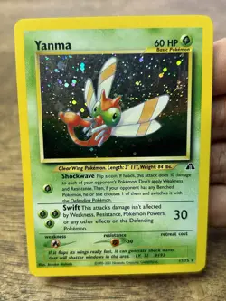 Pokemon TCG Card English Unlimited Neo Discovery Yanma 17/75 Holo Rare LP - Image 3