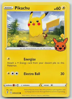 Pokemon Pikachu 049/203 Trick or Trade BOOster Promo NM - Image 1