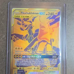Pokemon Pikachu & Zekrom GX TAG TEAM Full Art Secret Rare Holo SM-Team Up SM248 - Image 1