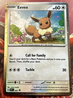 Pokemon Eevee SVP 43 Black Star Promo Holo Mint #043 with Holo Swirl! - Image 1