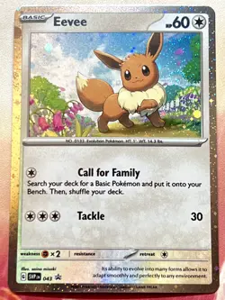 Pokemon Eevee SVP 43 Black Star Promo Holo Mint #043 with Holo Swirl! - Image 3