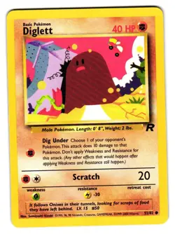 Diglett 52/82 Common Team Rocket Pokemon Unlimited Near Mint - Image 1