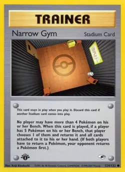 Narrow Gym Gym Heroes Common NM Pokemon 124/132 1st Edition - Image 1