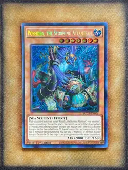 Yugioh Poseidra, the Storming Atlantean SUDA-EN016 Secret Rare 1st Ed NM - Image 1