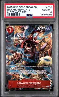 2025 One Piece The Best- Vol.2 #002 Edward Newgate Alternate Art PSA 10 - Image 1