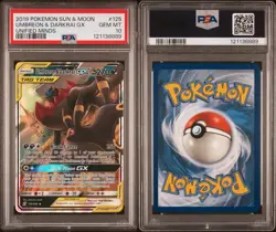 PSA 10 GEM MINT 2019 POKEMON SUN & MOON UNIFIED MINDS #125 UMBREON & DARKRAI GX - Image 3