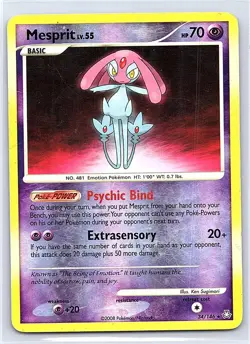 MESPRIT 34/146 RARE LEGENDS AWAKENED POKEMON REVERSE HOLO DAMAGED - Image 1