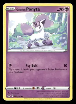 Galarian Ponyta 081/202 Sword & Shield LP Pokemon - Image 1