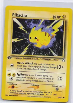Pikachu 70/111 Common Neo Genesis Pokemon 1st Edition Lightly Played - Image 1
