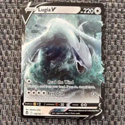 Pokemon TCG Card Lugia V 138/195 SWSH Silver Tempest Full Art Holo Rare - Image 1