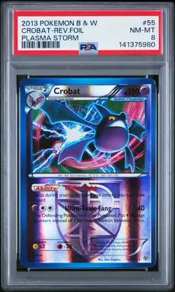 Crobat 2013 Plasma Storm #55/135 Pokemon Reverse Holo PSA 8 - Image 1