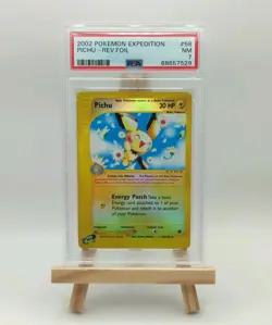PICHU #58 - REVERSE FOIL 2002 POKEMON EXPEDITION - PSA 7 - Image 1