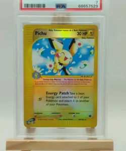 PICHU #58 - REVERSE FOIL 2002 POKEMON EXPEDITION - PSA 7 - Image 2