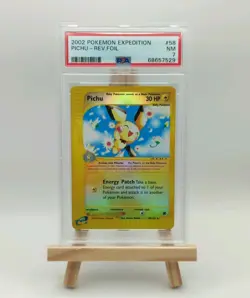 PICHU #58 - REVERSE FOIL 2002 POKEMON EXPEDITION - PSA 7 - Image 3