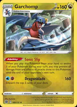 Garchomp 109/172 Rare Holo | Brilliant Stars | Pokemon Card - Image 1
