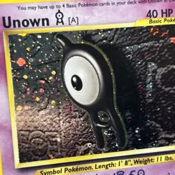 Pokemon TCG Unown A 14/75 Neo Discovery Unlimited Holo Rare WOTC Vintage - Image 3