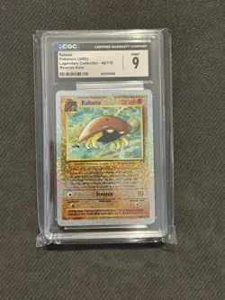 Pokemon Legendary Collection Kabuto Reverse Holo CGC 9 Mint Fireworks - Image 1