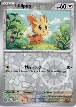 Lillipup 074/086 Reverse Holo SV: White Flare Pokemon Card TCG - Image 1