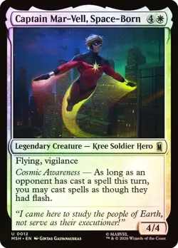 Foil Captain Mar-Vell, Space-Born [Marvel Super Heroes] MTG - Image 1