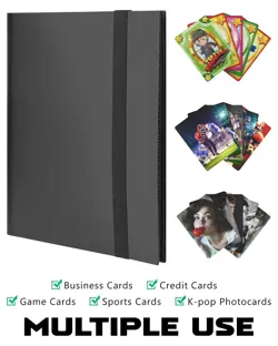 2 Pack 9 Pockets Trading Card Binder Black 40 Sheets 720 Cards Baseball Footb... - Image 5