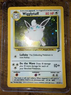 Wigglytuff 19/130 Base Set 2 Holo Rare DMG SWIRL 🌀 - Image 1