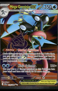 Mega Greninja ex 100/086 Ultra Rare Chaos Rising Pokemon Holo Near Mint - Image 1