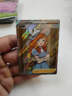Pokemon Lady 193/196 SWSH Lost Origin Full Art Trainer Holo NM - Image 2