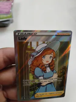 Pokemon Lady 193/196 SWSH Lost Origin Full Art Trainer Holo NM - Image 4