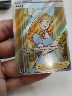 Pokemon Lady 193/196 SWSH Lost Origin Full Art Trainer Holo NM - Image 5