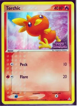 VINTAGE POKEMON EX HOLON PHANTOMS-TORCHIC 83/110-REVERSE HOLO-STAMPED-LINE ERROR - Image 1