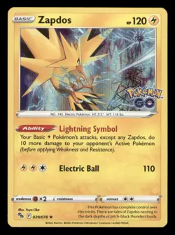 Zapdos 029/078 Holo Rare Pokemon GO Pokemon TCG NM - Image 1