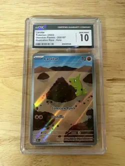 Pokemon TCG Obsidian Flames: Larvitar 203/197 Illustration Rare CGC GEM MINT 10 - Image 1