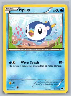Piplup 33/113 Common Legendary Treasures Pokemon Lightly Played - Image 1