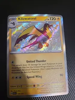 Kilowattrel 146/091 SV Paldean Fates Shiny Rare Pokemon TCG - NM - Image 1