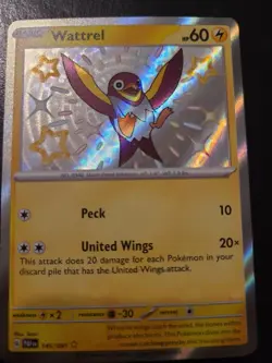 Wattrel 145/091 - Paldean Fates Shiny Holo Rare Pokemon TCG S&V NM - Image 1